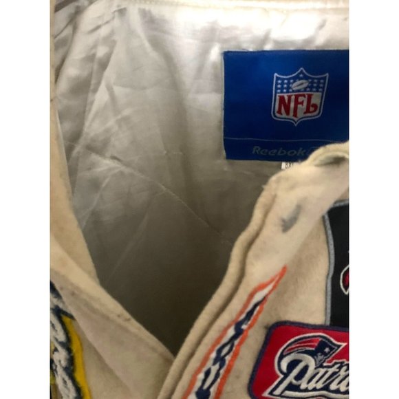 NFL Teams Custom Handmade Vintage Wool Leather Snap Up Quilted Reebok 8XL Jacket - Picture 4 of 16